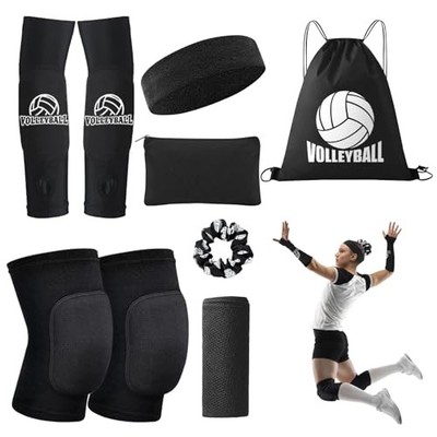 Volleyball Knee Pads Volleyball Arm Sleeves, Volleyball Small 7 Black