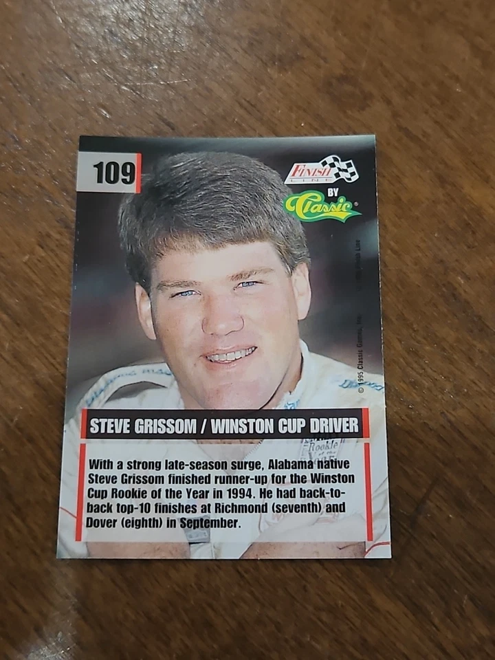 Steve Grissom 1995 Classic Finish Line #109 - Image 2 of 2