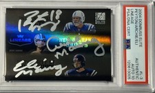 2004 DONRUSS ELITE LINEAGE #L3 PEYTON/ ARCHIE/ELI LINEAGE ON CARD AUTO RC PSA 10