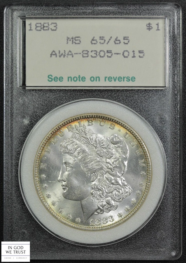 Grade MS 65 ANACS 1883 Year Morgan US Dollars (1878-1921) for sale