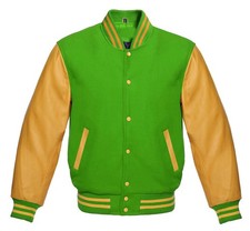 Giacca da baseball Letterman Varsity corpo lana vera pelle manica unisex bomber