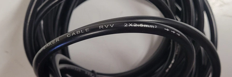 New High Class Speaker Cable RVV 2x2 5mm2. 20 Ft. Black 4 pack. Seepic - Image 2 of 4