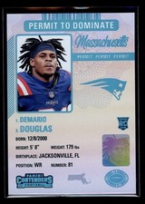 2023 Panini Contenders #9 Demario Douglas Permit to Dominate Rookie SP Patriots