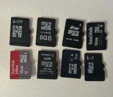 Lot Of 8 Used Micro SD Cards - Various Brands And Sizes