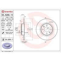 Bremsscheibe Brembo 08.A268.11 Prime Line - Uv Coated FüR Renault Dacia Smart