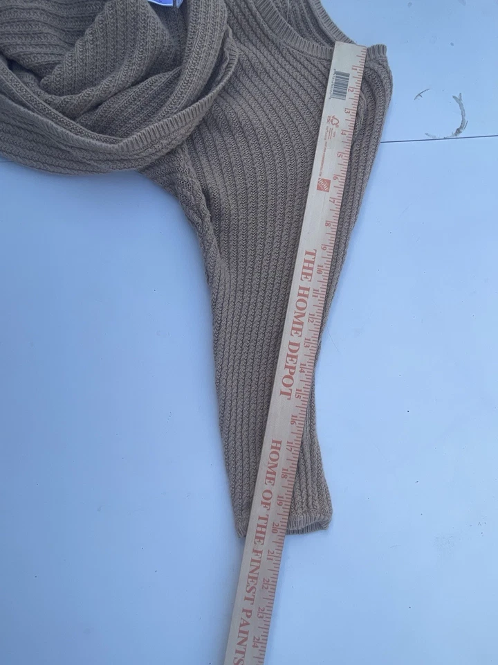 Suéter de punto acanalado tostado medio para mujer NY&C manga larga pulóver top Foto 4 de 4