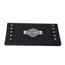 Vintage Harley Davidson Motor Cycles Black Leather Wallet