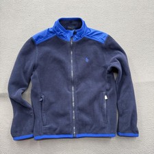 Polo Ralph Lauren Jacket Boys 7 Navy Blue Fleece Full Zip Colorblock Logo