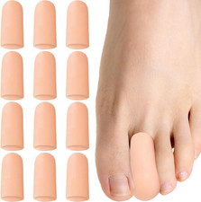 12 Pack Gel Toe Caps and Protectors Silicone Toe Protectors for Missing or Ingr