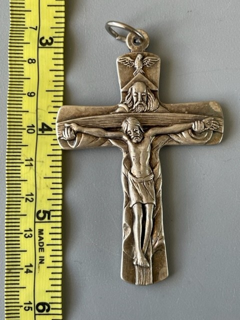 Vintage Italian made Pewter Jubilaeum A.D. 2000 Cross / Crucifix