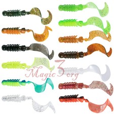 10 Pack Grub Fishing Lures 4” Soft Plastic Baits Worm Bass Trout Walleye