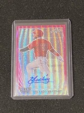Orlando Martinez 2021 Leaf Metal 1990 Pink Wave Prospect Auto #d /15 Angels