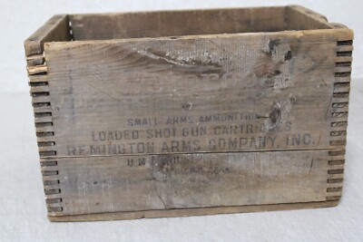 WOOD REMINGTON SHUR SHOT 12 GA SHOTGUN SHELL EMPTY WOODEN AMMO BOX
