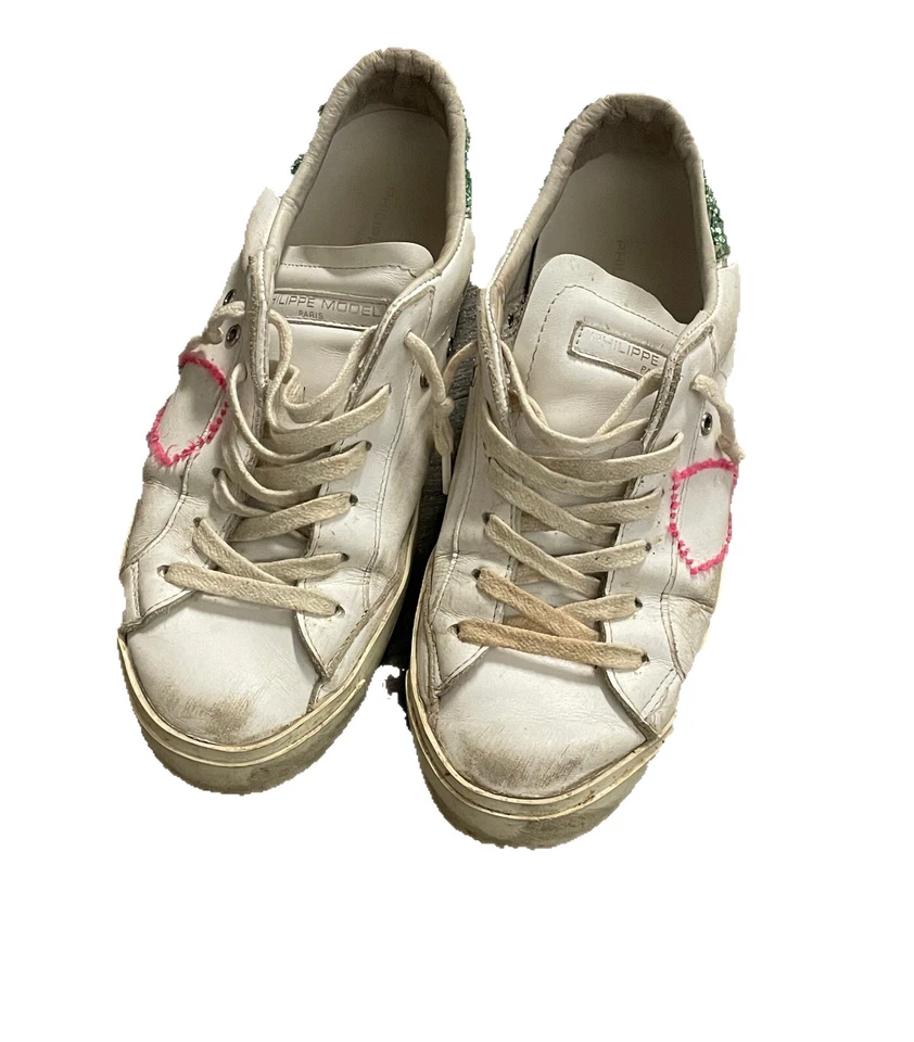 Philippe Model 女式 PRSX 低闪光运动鞋 绿色亮片 37- 售罄-美国 6 — 第 2/4 张图片