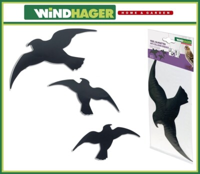 3x Windhager Aufkleber Sticker Fensterschutz Vogelschreck gegen Vogelschlag