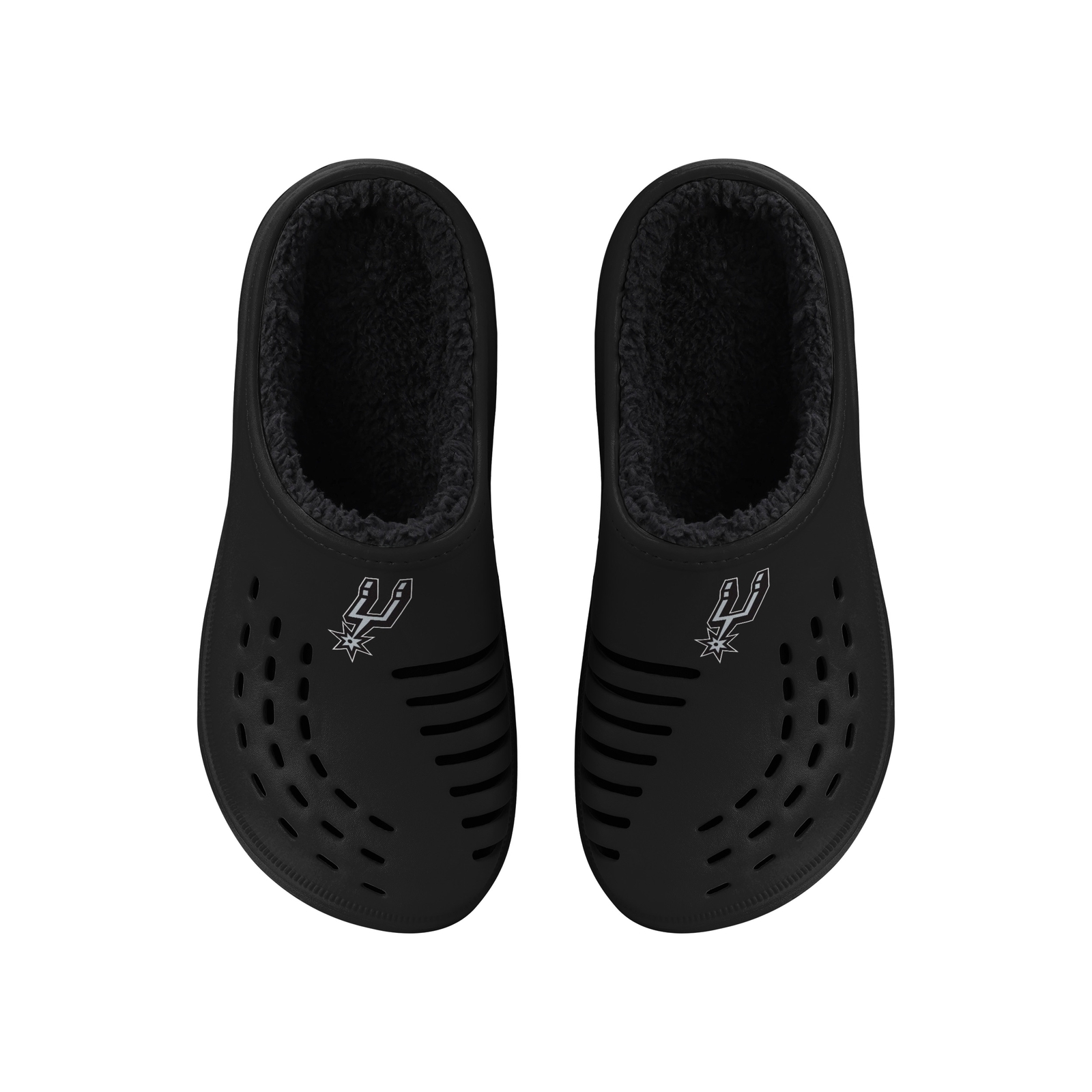 Мужские сабо с большим логотипом FOCO NBA San Antonio Spurs на подкладке из шерпа