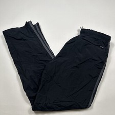 Vintage Y2K Old Navy Size L Black Nylon Zippered Legs Athletic Pants Sporty