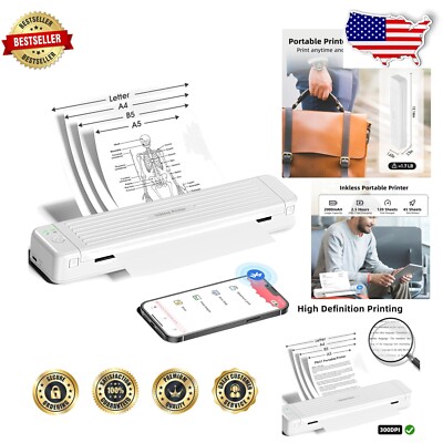 All-in-One Portable Printer P831 - Double-Sided Prints, Perfect for Travel