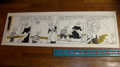 GRANDMA ORIGINAL DAILY STRIP ART: 8-2 1962 CHARLES KUHN