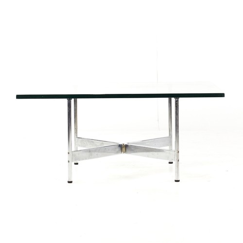 Laverne International Mid Century Chrome and Glass Coffee Table - Picture 4 of 8