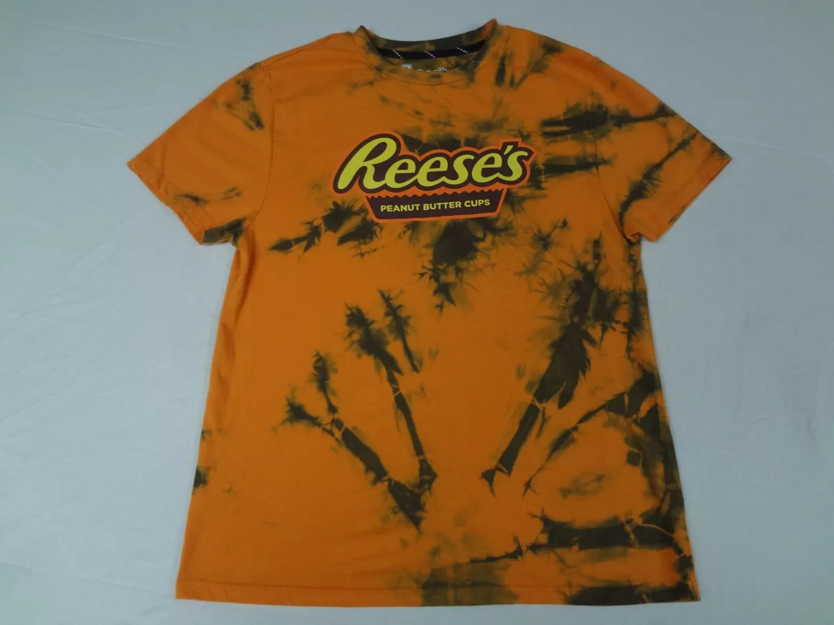 REESES PEANUT BUTTER CUPS CANDY ORANGE BLACK TIE DYE XL WOMENS T