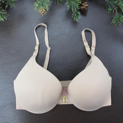 Victoria's Secret Bra 32DD Nude Padded Underwire Adjustable Clasp Front