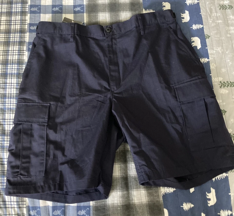 Propper BDU Shorts BATTLE RIP 65Poly/35Cotton Ripstop F5261 Navy Blue Size Large - Image 2 of 3