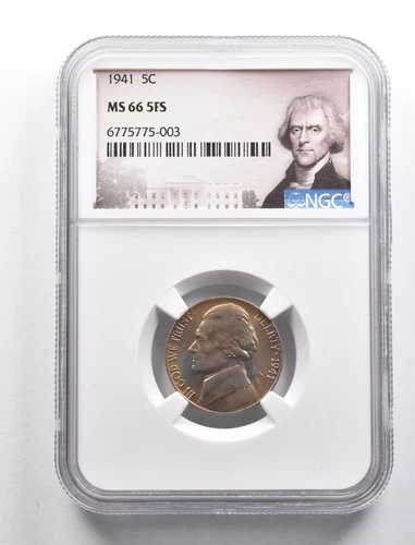 MS66 5FS 1941 Jefferson Nickel NGC Awesome Color *4981