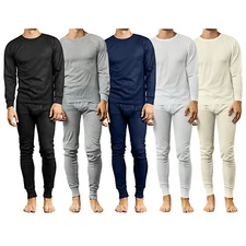 Men Lightweight Thermal Long Johns Set - Thermal Top & Bottom Warm Winter