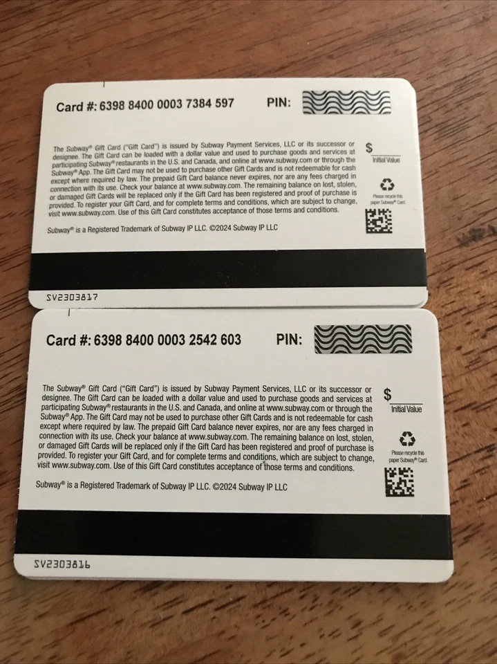 Subway Dad's & Mom’s Way Gift Card No $ Value Collectible… - Image 2 of 2