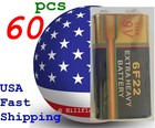 60 pcs 6F22 6LR61 Super Heavy Duty Bulk 9V Zinc Carbon Battery