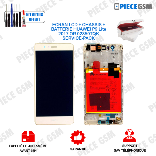 Ecran LCD Et Vitre Tactile Assemblés Bleu Pour Huawei P8 Lite 2017 Service Pack