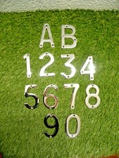 METAL SILVER COLOUR NUMERALS DOOR/WORK/STORAGE 1,2,3,4,5,6,7,8,9,0,A,B FREE P&P 