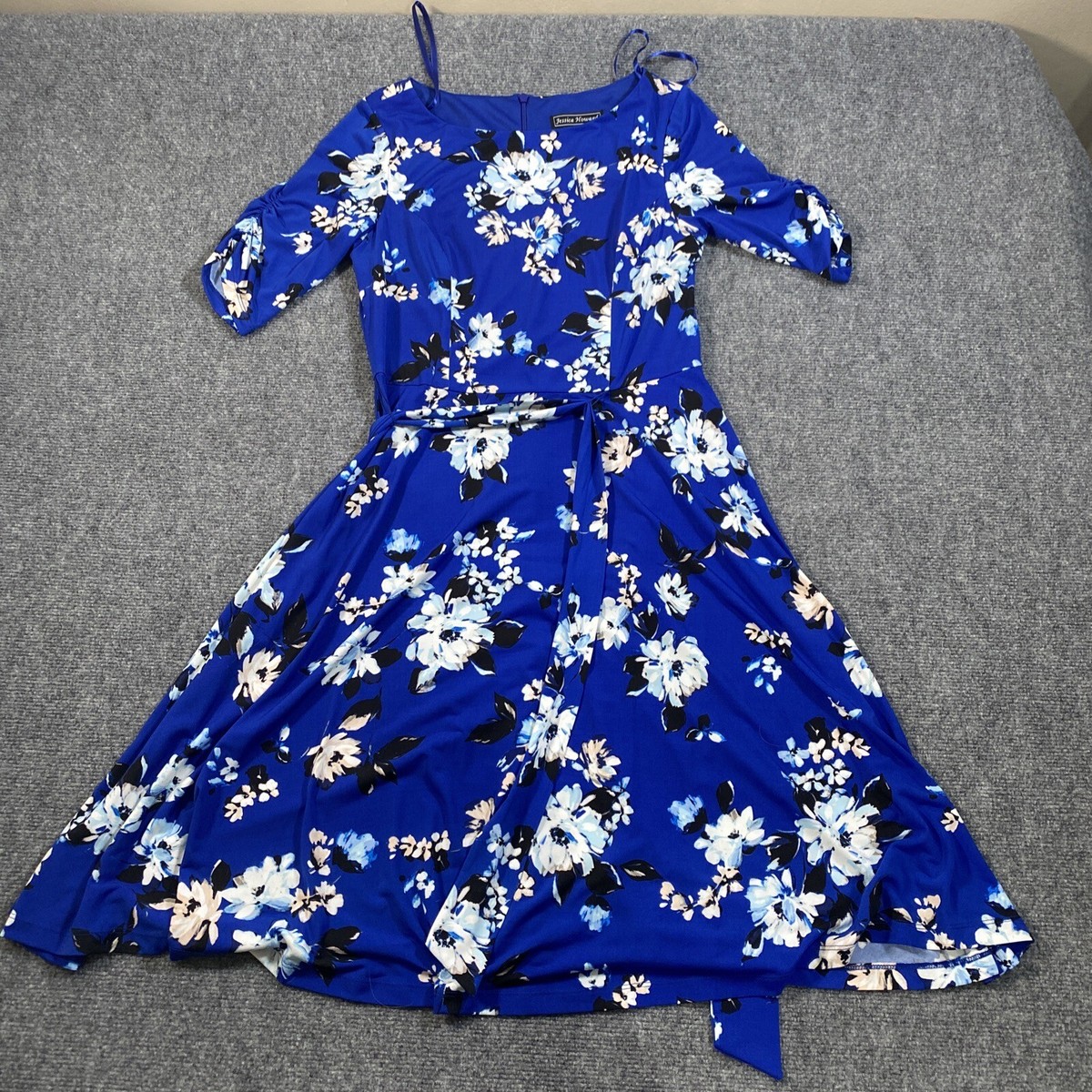 alex evenings women's long a-line rosette dress Alex Evenings Plus Size Rosette Gown - Navy