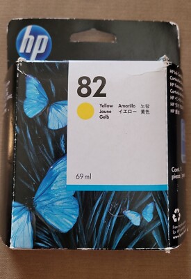 Genuine HP 82 Yellow Ink Cartridge DesignJet 500 C4913A - 69ml SEALED ...