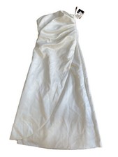 Vintage Jessica McClintock Dress Bridal White Strapless Satin Long Maxi 14