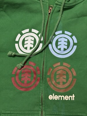 Vintage Y2K 2000s Element Green Zip Up Hoodie Sz Small | eBay