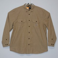 NWT Carhartt Mens Loose Fit Midweight Chambray L/S Button Shirt Sz XL TW4368-M