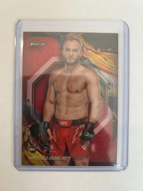62 TOPPS FINEST UFC 2024 MATEUSZ REBECKI  RED SHIMMER REFRACTOR .