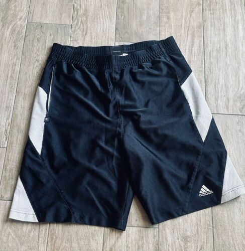 Adidas 2007 Mens Black Sports Shorts Size Large Shiny Lined Vintage - Picture 2 of 6
