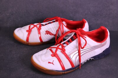 Puma Sneaker Cell Herren Sportschuhe Gr. 46 weiß rot Mesh Vintage BS568