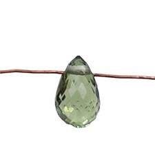 Natural Moss Green Sapphire Briolette Bead 6x4mm to 5x3mm 1 Bead