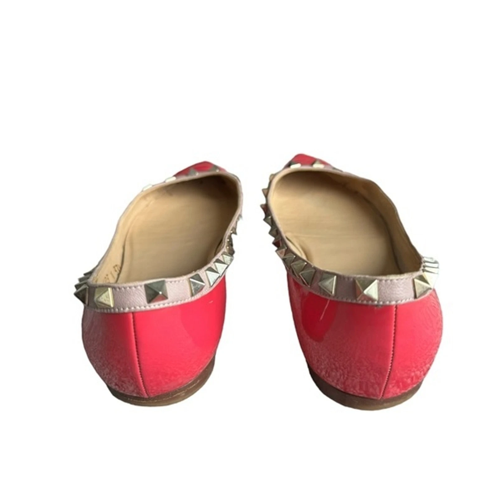 Scarpe a punta piatte in pelle verniciata Valentino rosa e oro rosa e oro taglia 7 5