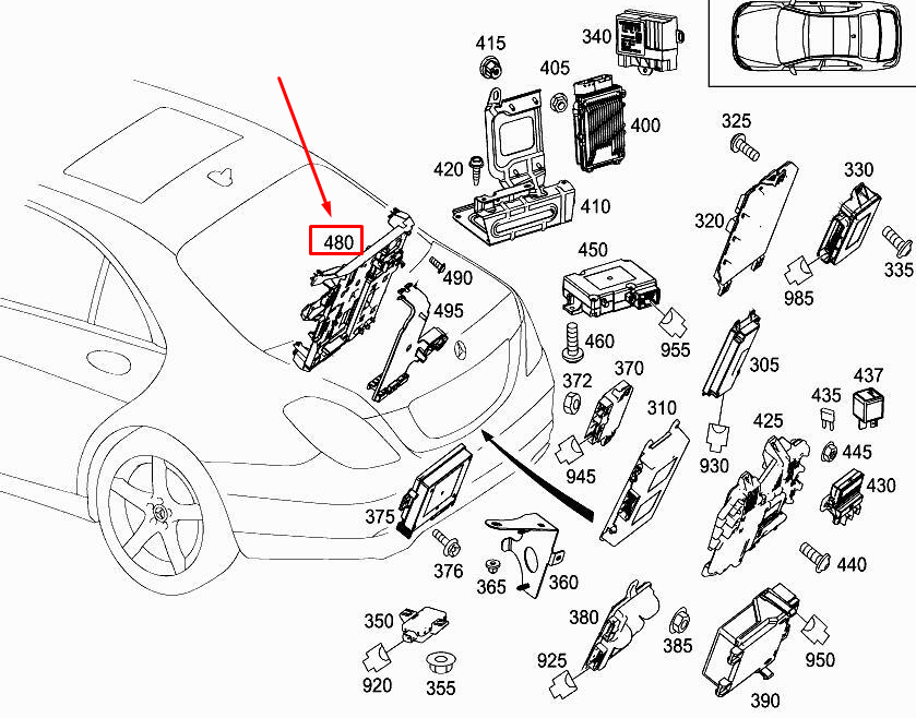 MERCEDES-BENZ S W222 Linke Heckwandmodulhalterung A2225457900