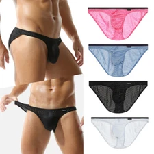 Mens Mesh Panties Knickers Sexy Briefs Underwear Tanga Underpants Pouch Bikini