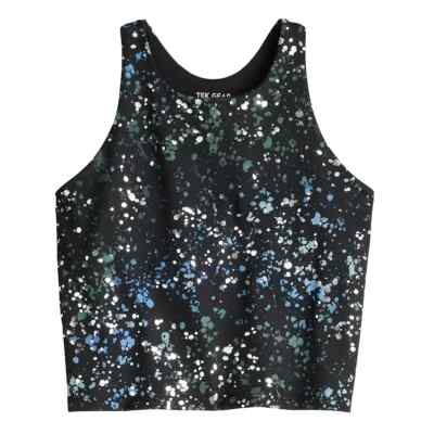 Tek Gear Longline Bra Tank Built in Shelf Bra Girl's Size 18 Plus - Black Blue
