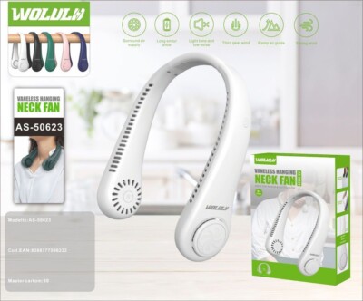 x WOLULU AS-50623 Mini Ventilatore da Collo Portatile Senza Pale USB 3
