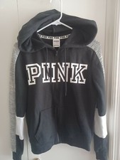 VICTORIA SECRET PINK EVERYDAY LOUNGE Full ZIP PULLOVER SWEATSHIRT XS Hoodie NEW
