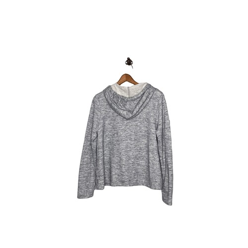 Lou & Grey Medium M LOFT Gray Miss You Summer Tassel Drawstring Hoodie Sweater - Picture 5 of 8