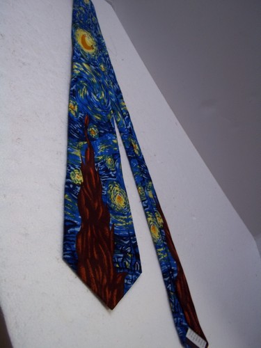 Vincent Van Gogh Starry Night RM Style Ralph Marlin Necktie Tie - Picture 3 of 4